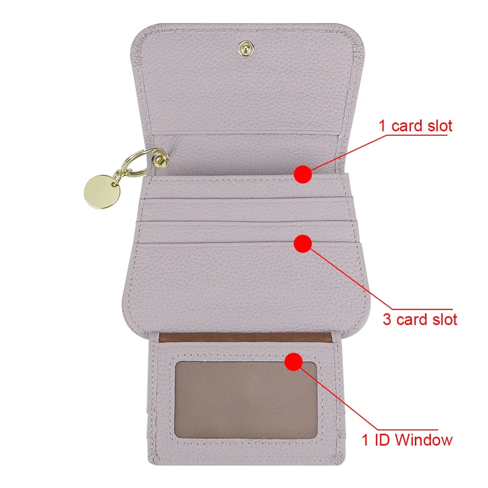 Royal Bagger Multi-card Slots Short Wallet Genuine Leather Credit Card Holder RFID Blocking Coin Purse with Keychain 2443 5