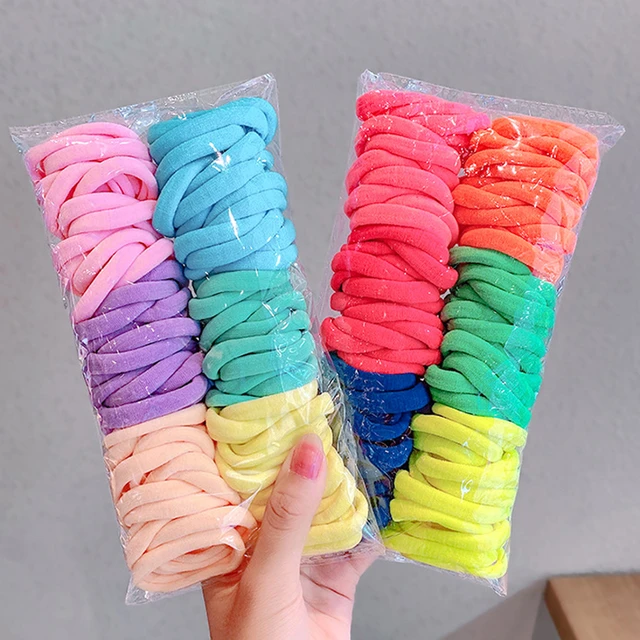 50pcs/lot Wholesale Girl's Candy Color Hair Tie With Box Kids S Ice Cream  Color Hairbands Cute Gum Lady's Cute Accessories - Hair Ties - AliExpress