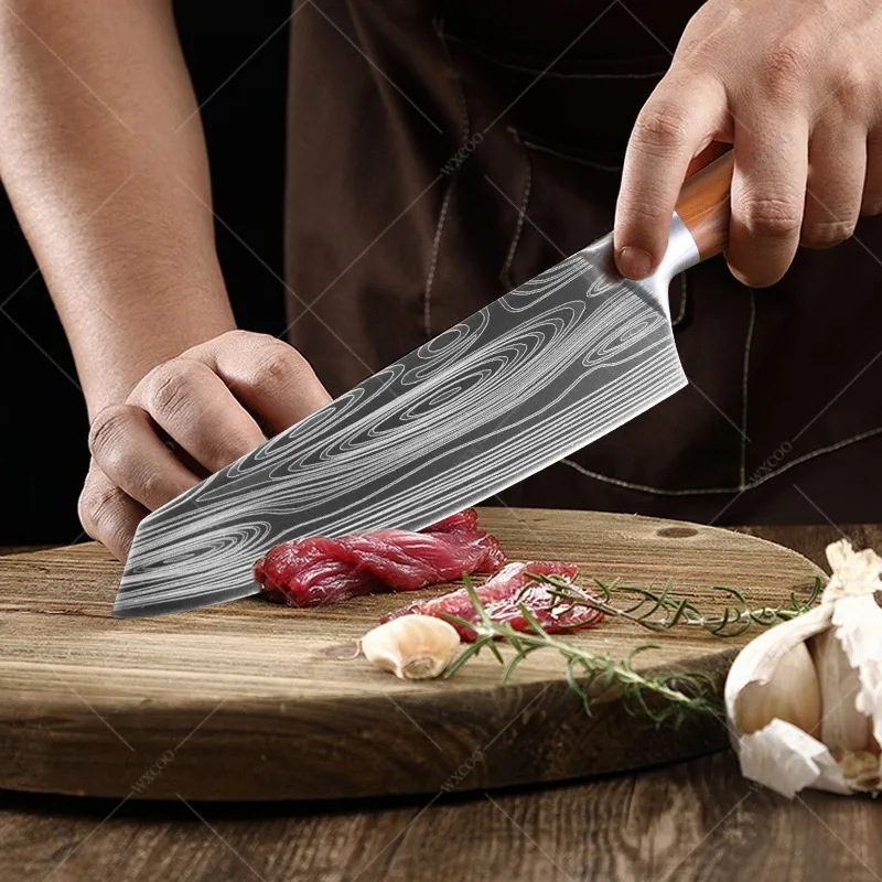 Japanese Kitchen Knives Stainless Steel Fish Fillet Meat Cleaver Chef Knife Sushi Knife Slicing Santoku Knife Cooking Tools