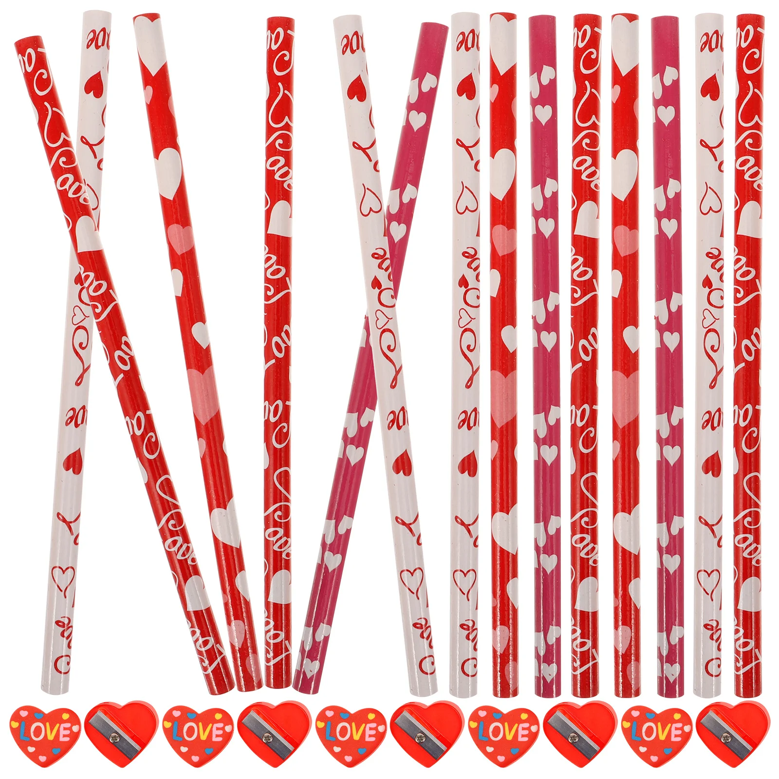 

Valentine'S Day Stationery Romantic Pencils Heart Erasers Heart Pencil Sharpeners Pencil Eraser And Pencil Sharpeners