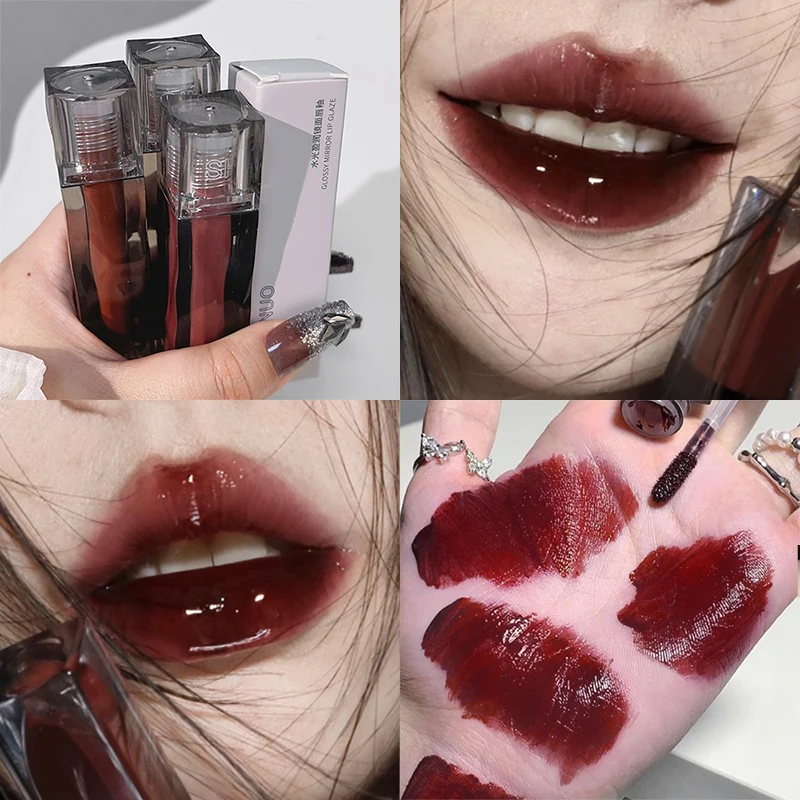 1PC Mirror Water Light Lip Glaze Waterproof Lasting Moisturizing Non-stick Cups Liquid Lipstick Korean Makeup Cosmetics lip makeup lip glaze lip gloss
