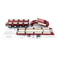 DG-999 RC 1/14 Metal Trailer 4 Axles Detachable Gooseneck for DIY Tractor Truck Model with Light System Servo ESC TH23977 1