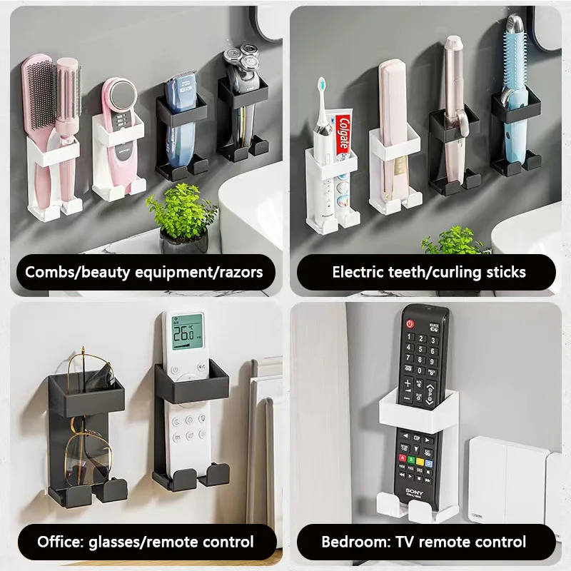 Wall Mounted Hair Straighteners Curling Wands Iron Shaver Toothpaste Storage Rack Bathroom Organizer