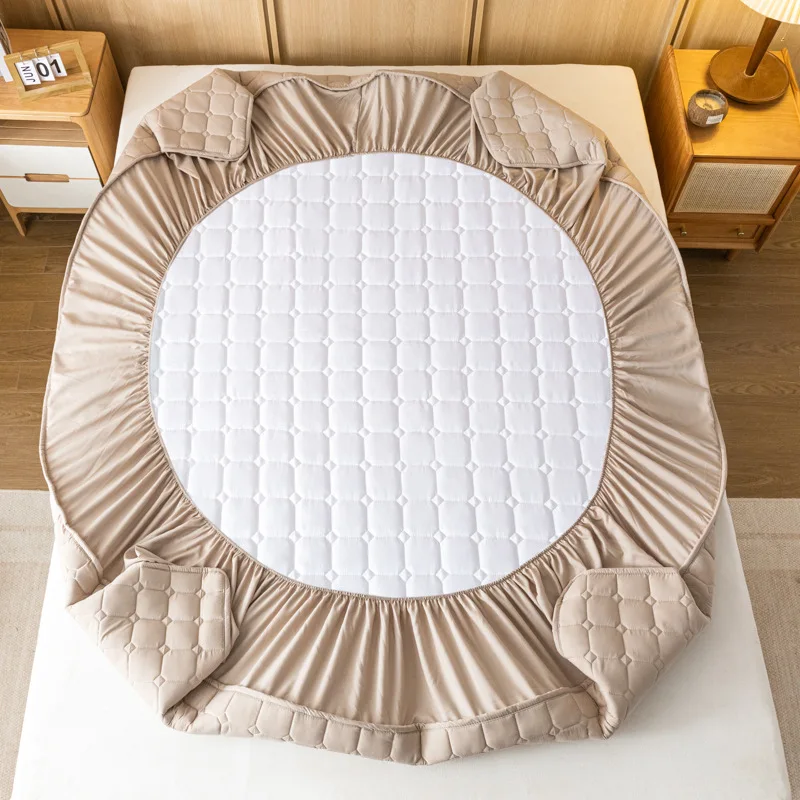 Winter Warm Quilted Mattress Cover Plush Thicken Soft Fit Sheet Single Double Queen Size Fitted Sheet With Elastic Band Sheet 2
