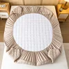 Winter Warm Quilted Mattress Cover Plush Thicken Soft Fit Sheet Single Double Queen Size Fitted Sheet With Elastic Band Sheet 2