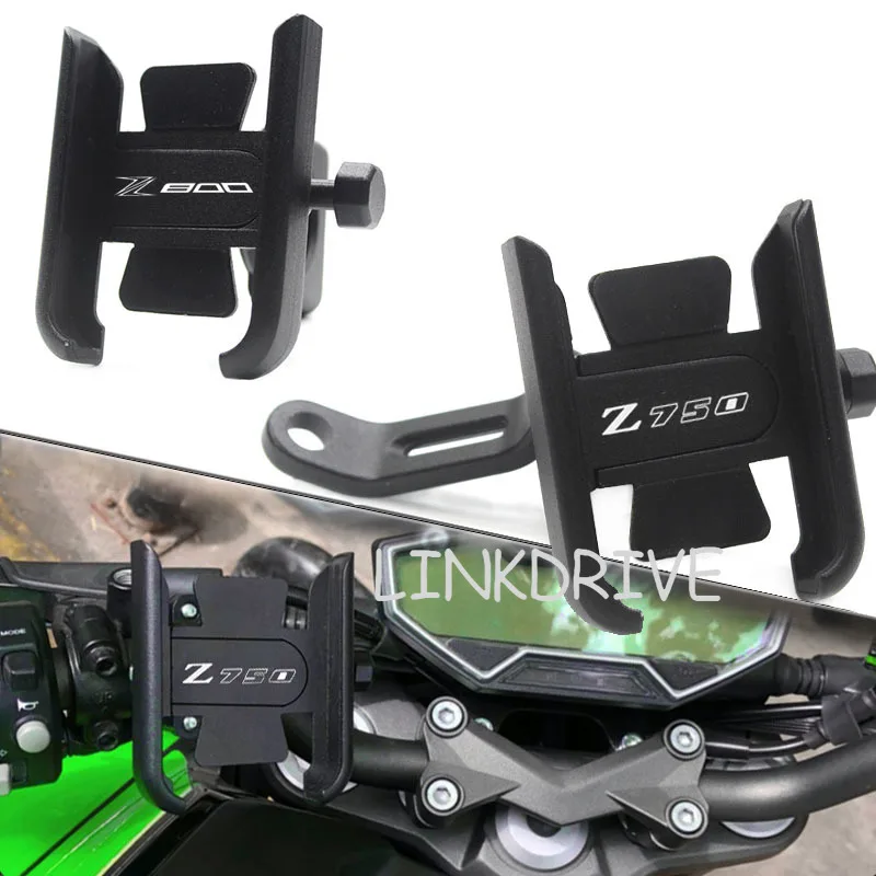 

For KAWASAKI Z750 Z750R Z750S Z 750 750R 750S Motorcycle CNC Handlebar Rearview Mirror Mobile Phone Holder GPS stand bracket