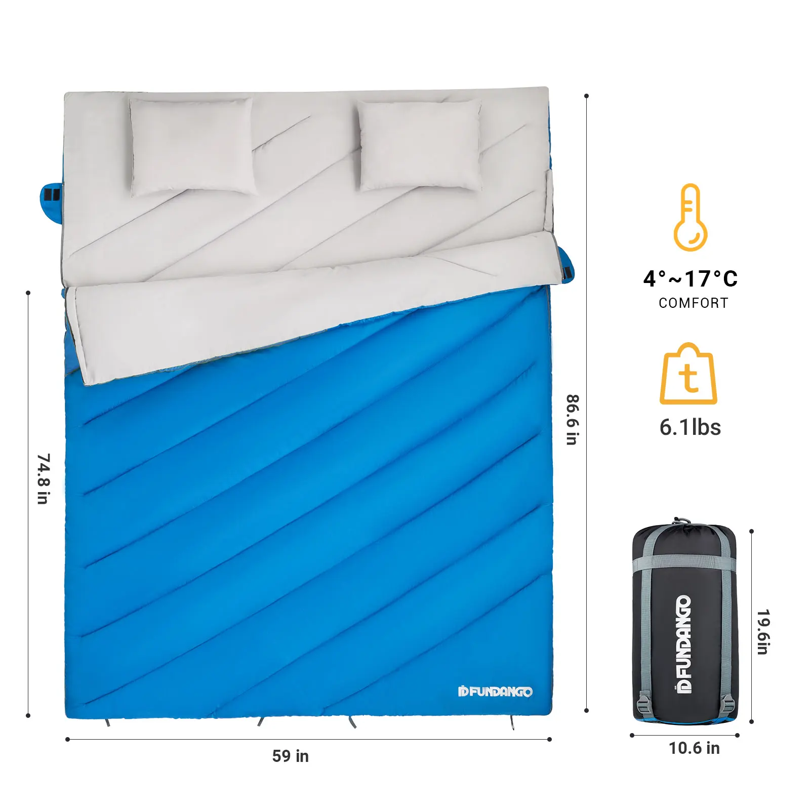 FUNDANGO Double Sleeping Bag 6