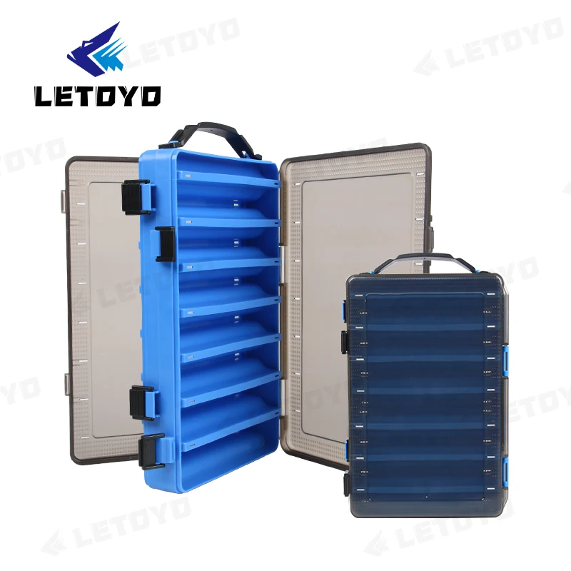 

LETOYO Reversible275 Big Double Sided Fishing Box 275*180*50mm Compartments Fishing Lure Bait Hooks Tackle Plastic Storage Box