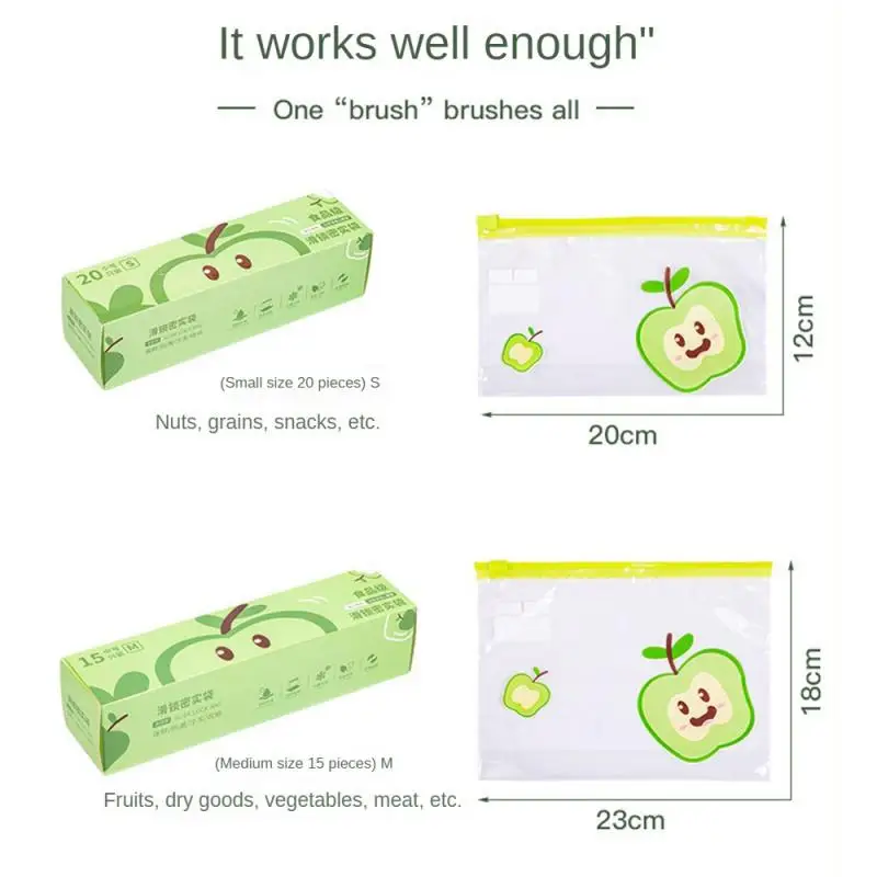 Reusable Storage Bags Zipper Lock Bags Set Food Grade Transparent Storage