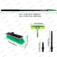 Kit de brosse à poteau alimenté par eau, Extension télescopique 30/36/42 pieds, pour fenêtre/panneau solaire photovoltaïque, outil de nettoyage et de lavage 3