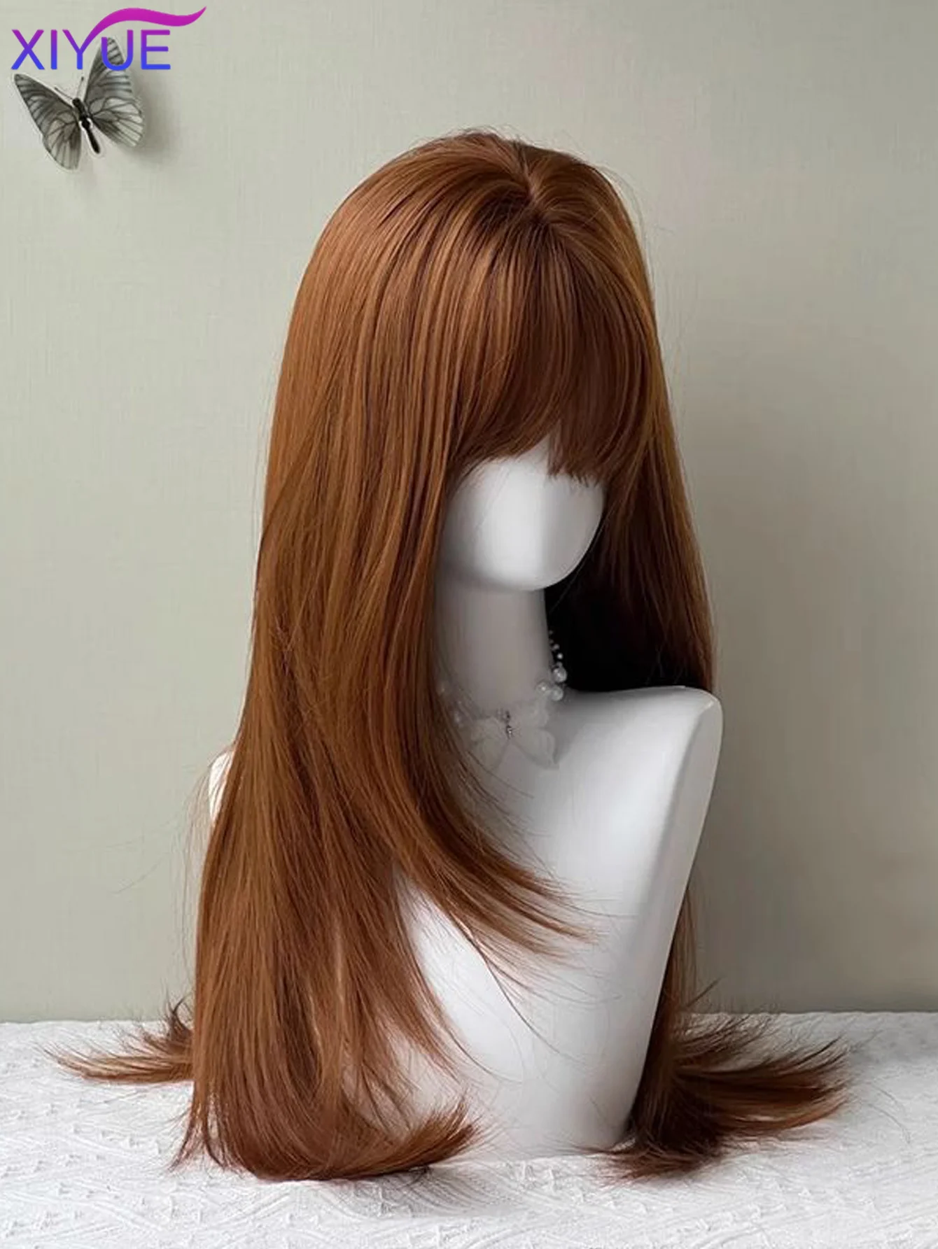 Synthetic Wigs Fluffy Natural Long Curly Hair Headband Style Wig Cosplay Daily Use 30inch Pumpkin Color Halloween Wigs