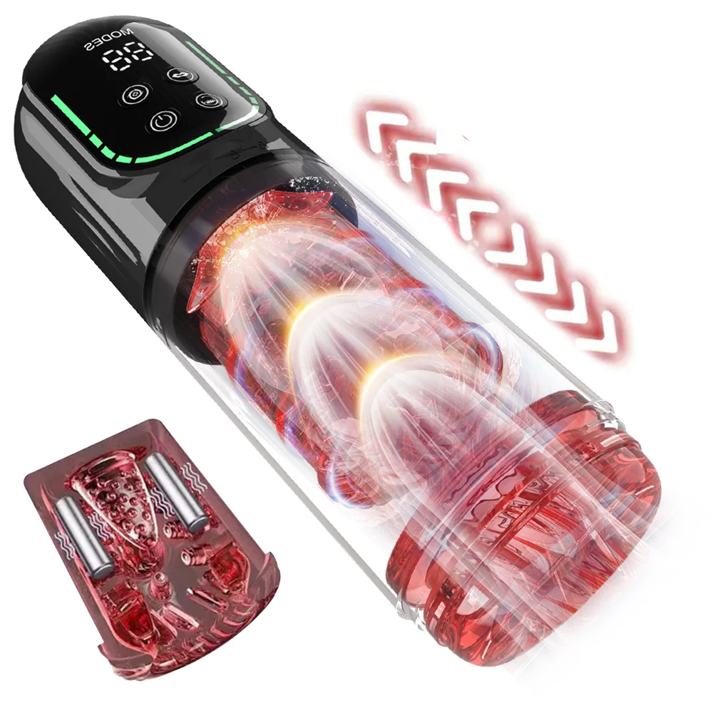 High Speed Teleskop Rotation Masturbator Tasse Vagina Blowjob Masturbation Sex Maschine Saugen Lecken Spielzeug Für Erwachsene Für Männer 1