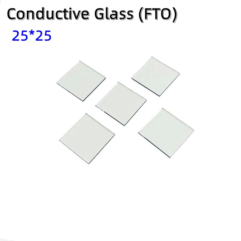 

25x25x2.2mm,＜ 10 ohm/sq 100pcs Lab Transparent Conductive Glass Fluorine Doped Tin Oxide (FTO) Coated Glass