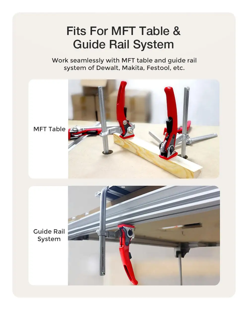 F Clamp, Ferramenta manual MFT System, 160x60mm, 2 peças