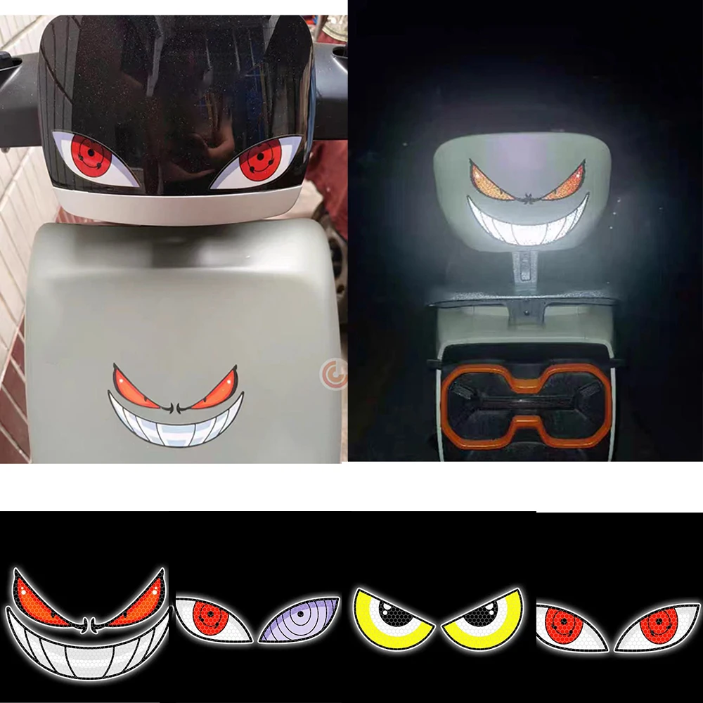 Motorcycle Stickers Devil Eyes Car Motorcycle Stickers Helmet Fairing Rear Window Decoration Decal Electric Car Motorcycle Reflective Stickers