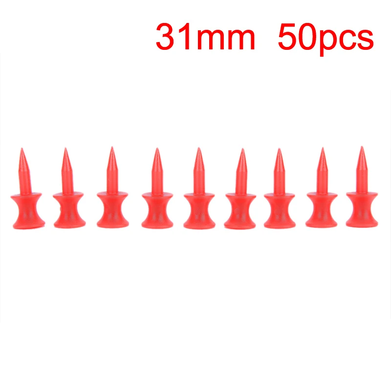 

50 Pcs Red Golf Tee Sport Double-deck Golf Ball Tees 31MM