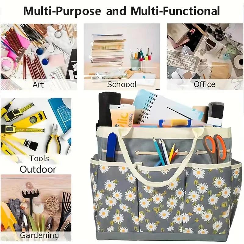 Spacious & Durable Oxford Cloth Tote with 8 Organizer Pockets for Versatile Storage