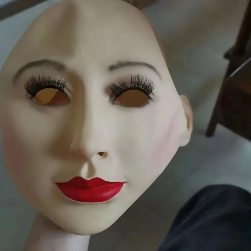 Maschera in Silicone per Viso Umano, Maschera Femminile Bellissima, Maschera Integrale per Uomini e Donne - immagine 5