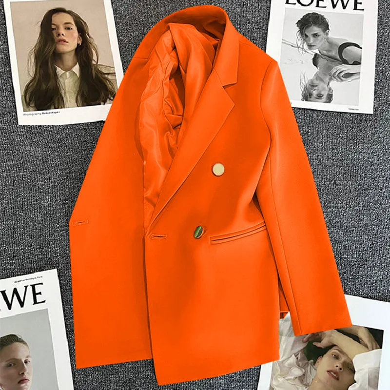 Suit Jacket Women Candy Colored Small Suit Korean Version Blazer Temperament Leisure Office Set Spring Autumn New Suit Coat