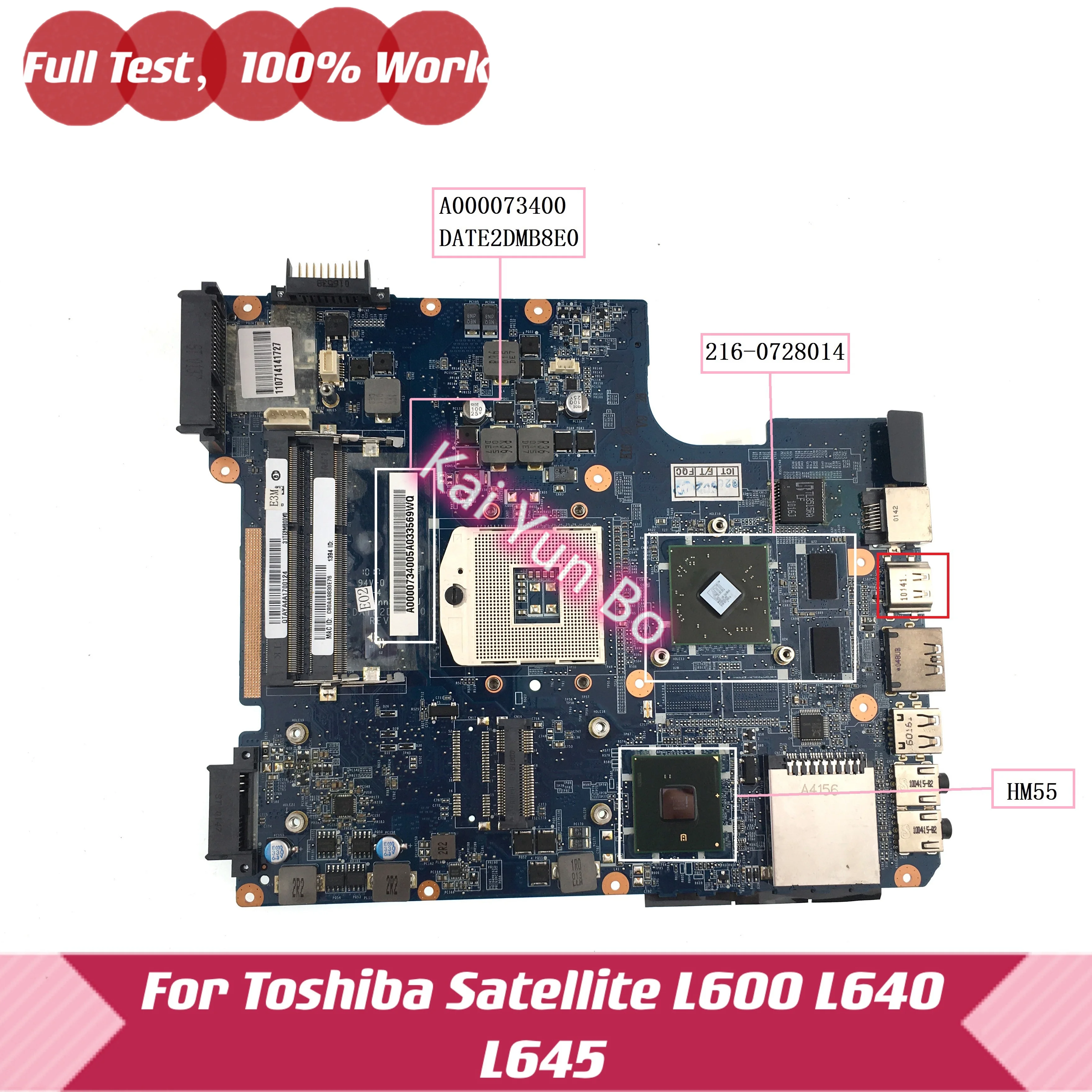 

A000073400 Mainboard For Toshiba satellite L600 L640 L645 Laptop Motherboard DATE2DMB8E0 HM55 DDR3 100% vollständig Getestet