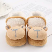 Boys And Girls Cartoon Pattern Padded Cotton Shoes Winter 0-18 Months Baby Soft Bottom Non-slip Walking Shoes 2