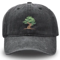 BONSAI  TREE Hat Embroidered ORNAMENTAL TREE Baseball Cap Retro Men Woman Cotton Hat Unisex 2