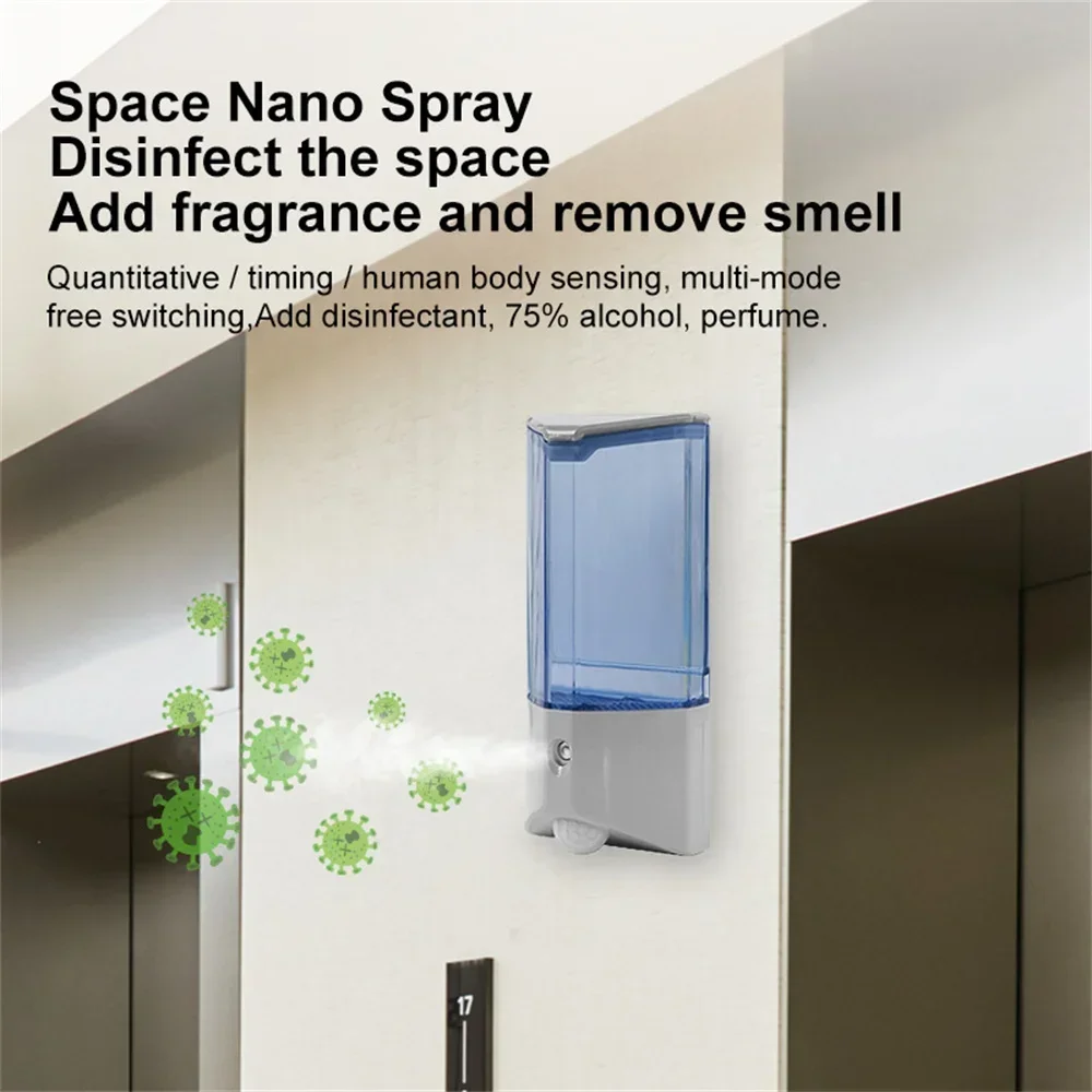 Automatic Disinfection Spray 250ml Wall Mounted Remote Control Timing Human Body Induction Nano Sterilizer for Office Bedroom 4