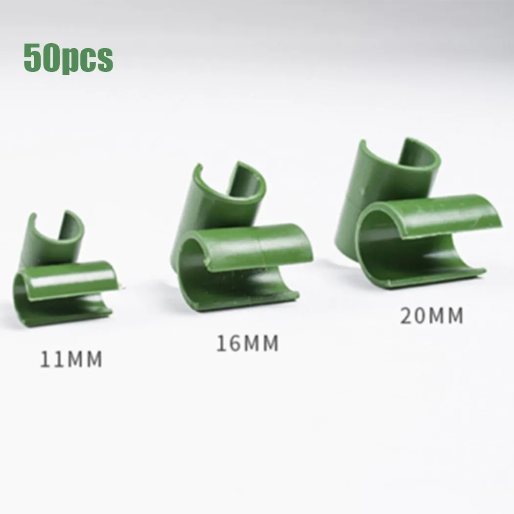 50Pcs 11/16/20mm Adjustable Plastic Fastener Garden Cross Clip For Fixed Garden Frame Rod Fixed Buckle Trellis Stake Clamp