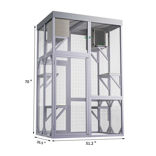 Outdoor Wooden Cat Enclosure 5