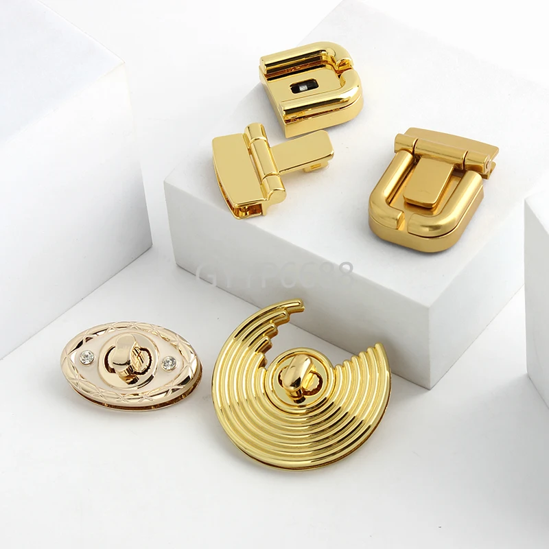 2-5-20Sets Moon,Cat Shape Metal Press Lock Turn Locks For Luggage Bags Handbag Purse Clasp Closure Custom Twist Lock Accessories
