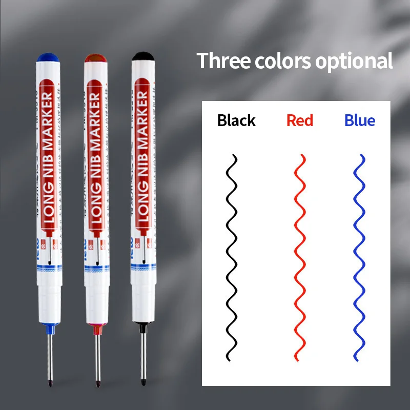 1/3/6Pcs Long Head Marker Pens 20mm Writing Carpenter Oil Markers Waterproof Construction Deep Hole Decoration Marker Pens