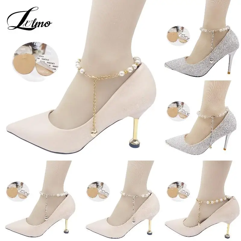 

Women Shoelaces For High Heels Pearl Heels Band Shoe Belt Ankle Holding Loose Anti-skid Bundle Tie Straps Band Shoes Decoration