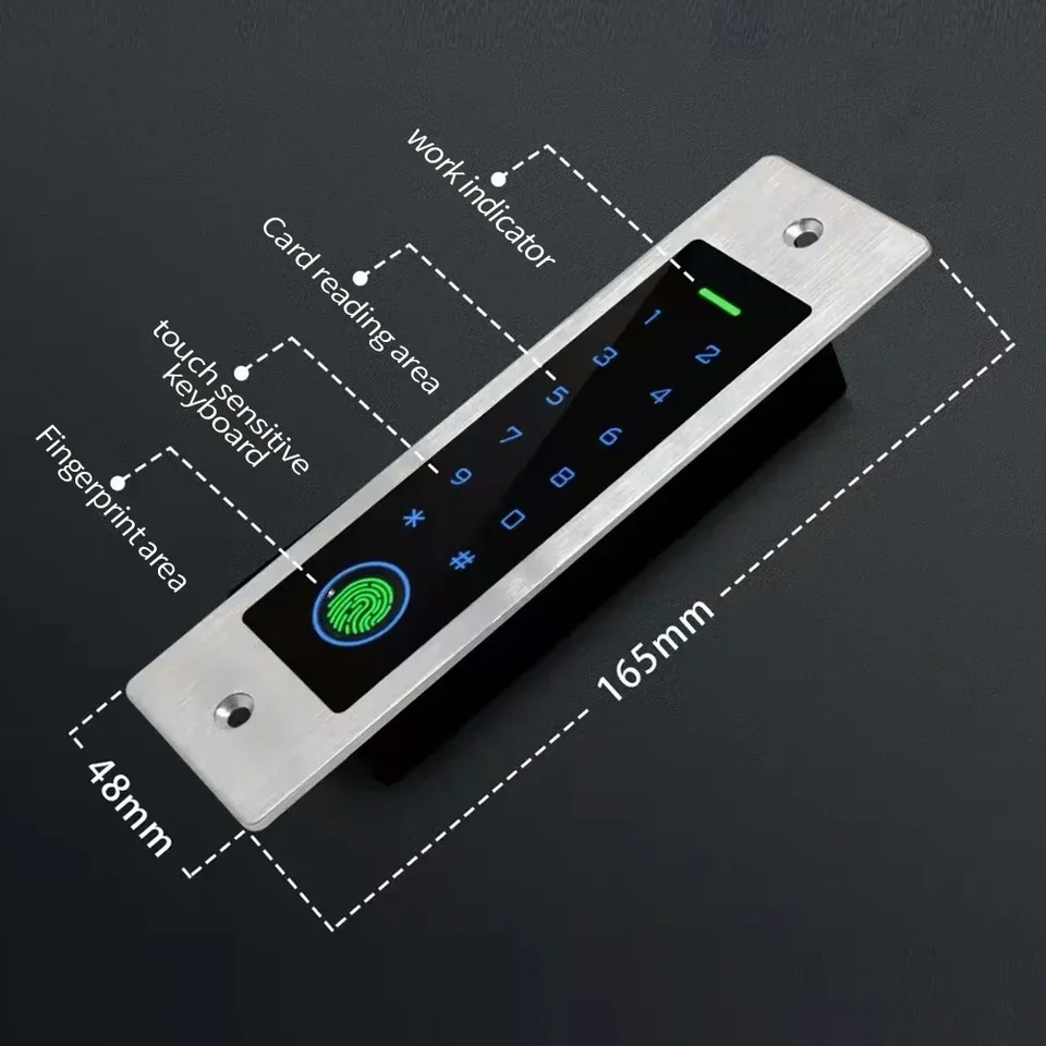 Tastiera Di Controllo Accessi Con Impronta Digitale E Lettore EM 125 KHz – Impermeabile, Anti-Vandalo, Per Ufficio, Garage E Appartamenti