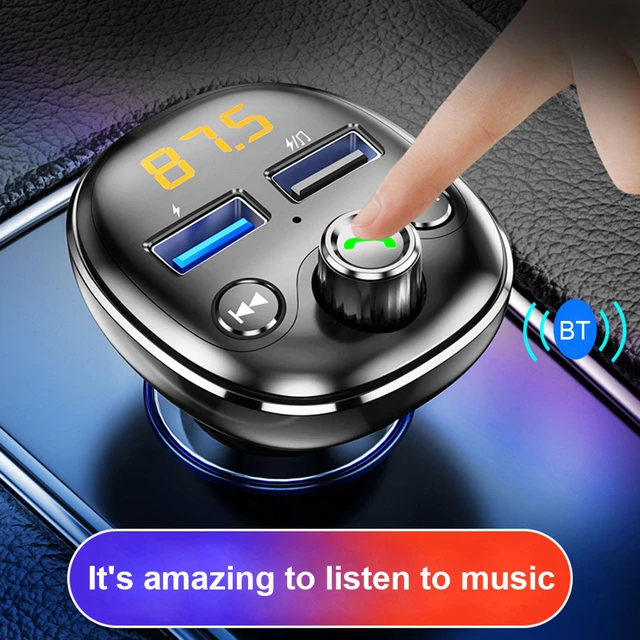 Auto MP3-Player Bluetooth Auto FM Player LED-Anzeige  2-Port-Zigarettenanzünder Adapter USB-Auto ladegerät Multifunktions- -  AliExpress