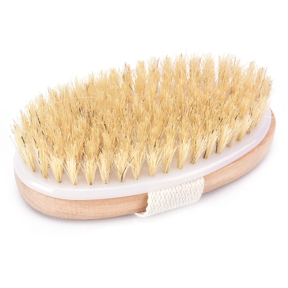 Hot Dry Skin Body Natural Bristle Massage Brush Soft SPA Brush Bath Bathing Massage Brush 3