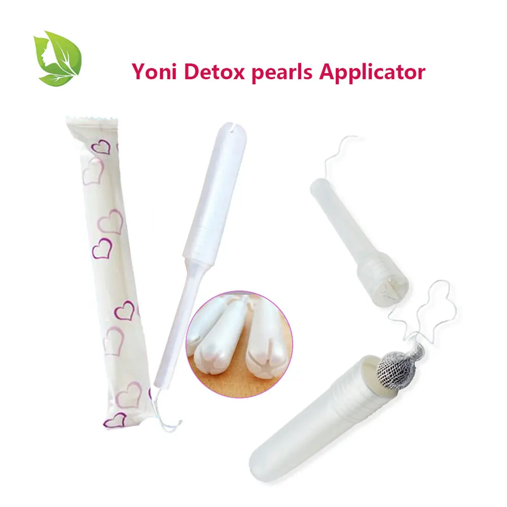 20 pz Yoni Detox perla Applicatore All'ingrosso Cotone Organico Perla femminile Applicatore Tampone di Serraggio Vaginale per le donne