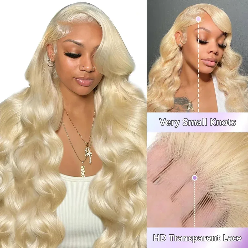 16 34 Inch 613 Blonde 13x6 Lace Front Wig Human Hair Body Wave Blonde Straight HD Lace Front Wigs Human Hair Pre Plucked for Wom