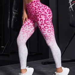 Running Pants High Waist Hip Liftting Fashion Elastic Tights Sexy Leopard Leggings Women Seamless Slim Leggings Sports Fitness