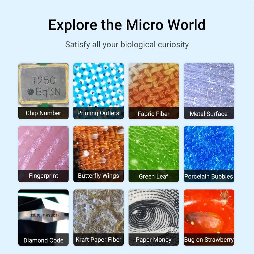 200X Phone Microscope with CPL Lens/LED Light/Universal Clip for iPhone/Andriod Phone To Enjoy Microworld for Kids and Adults 21