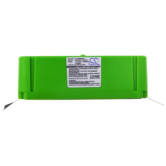 Batería de iones de litio de 14.4V 5200mAh compatible con iRobot Roomba  980, 960, 690, 600, 700, 800, 900 Series 985 970 965 895 890 860 695 695  695