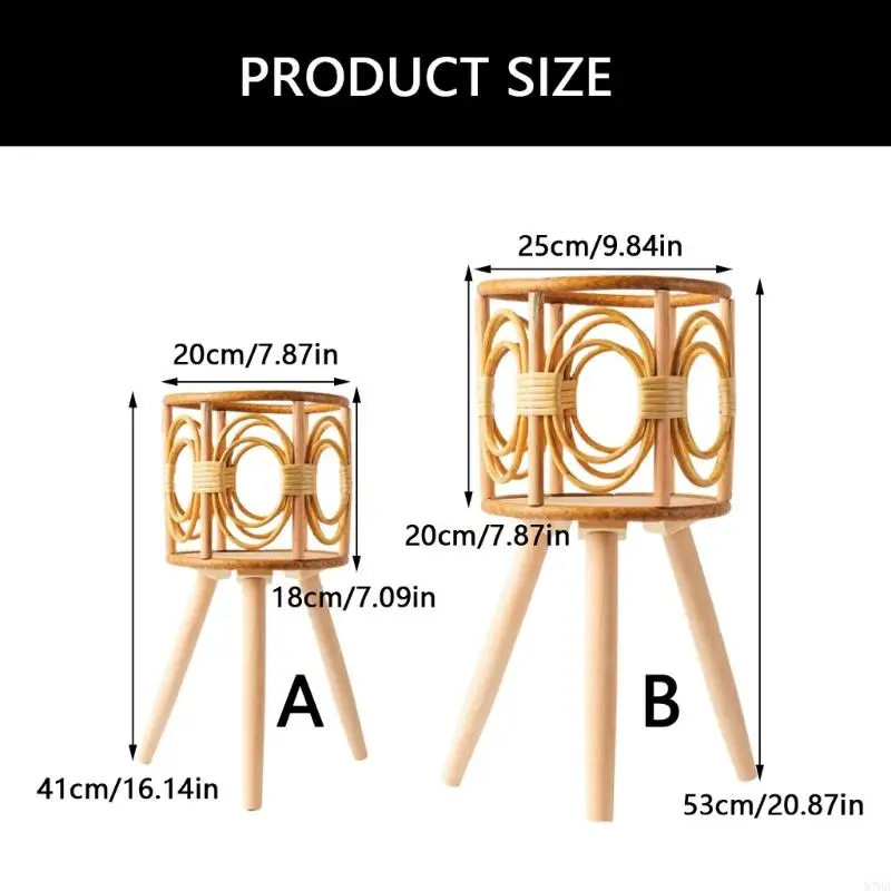 Elegant Large Rattan Floor Standing Planter Basket for Home and Office Decor