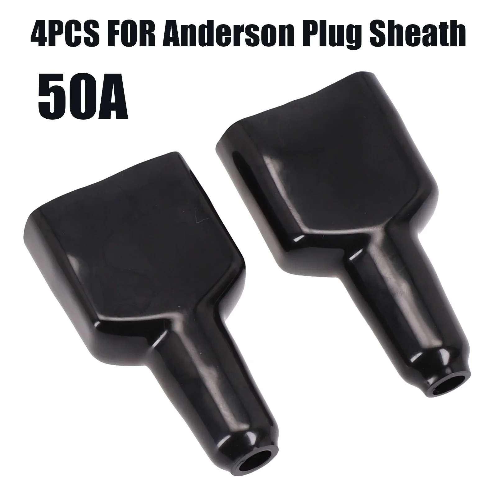 4 PCS Plug Cover Waterproof 50A For Anderson Plug Connector Dustproof Cable Jacket Black For Caravan Solar Panel Hand Tools