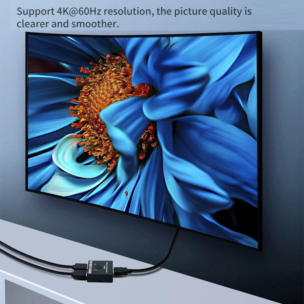 HDMI 호환 스플리터 4K 스위치 KVM 양방향 1x 2/2x1 HDMI 호환 스위처, 2 in1 출력 PS4/3 TV 박스 스위처 어댑터