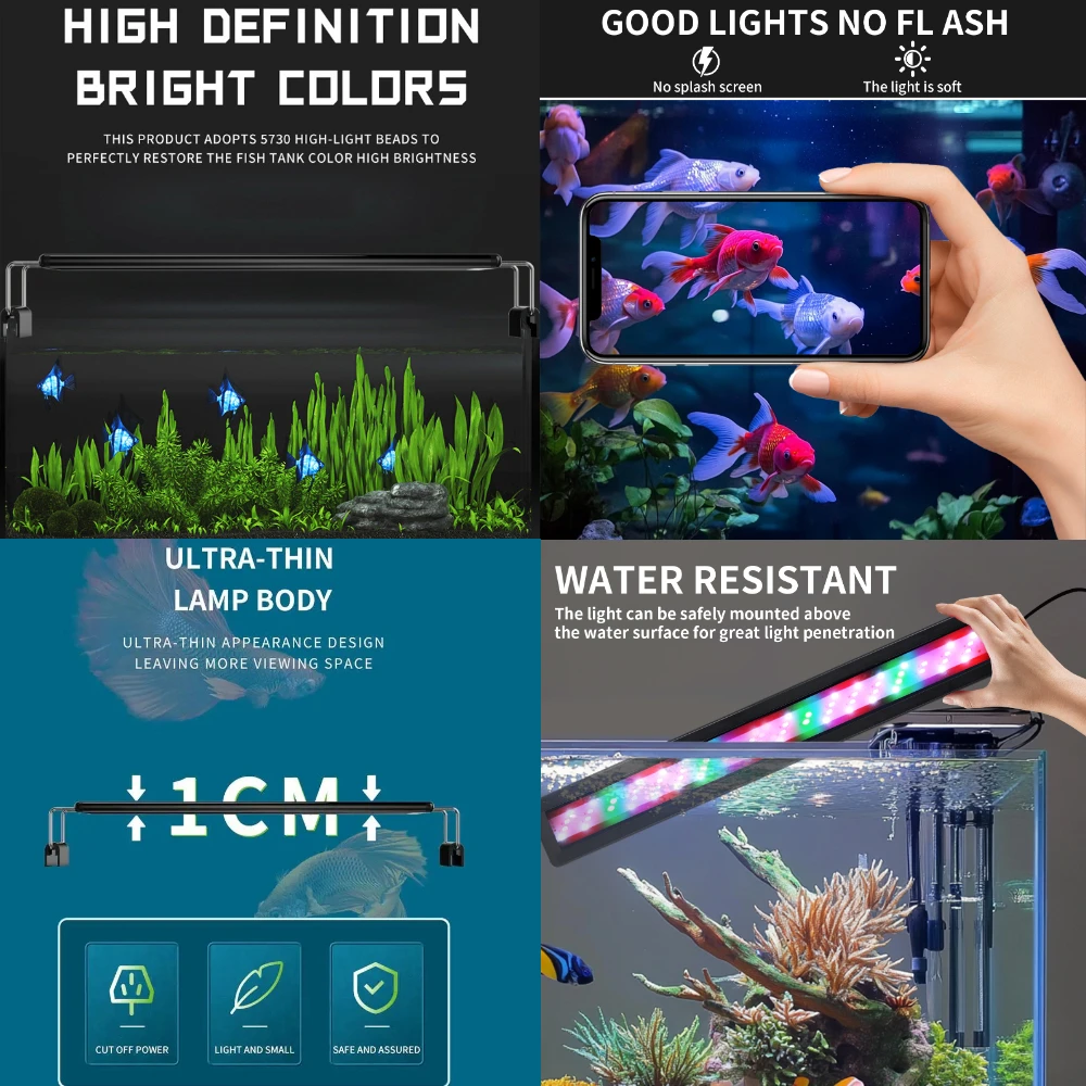 Luz Led Para Acuario: Luz Sumergible Para Pecera Submarina