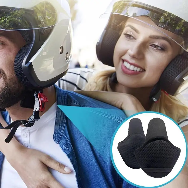2 Pieces Practical Motorcycle Helmet Earmuffs Detachable Ear Warmers Ear Protective Cover Ear Protection Winter Warm Windproof 5