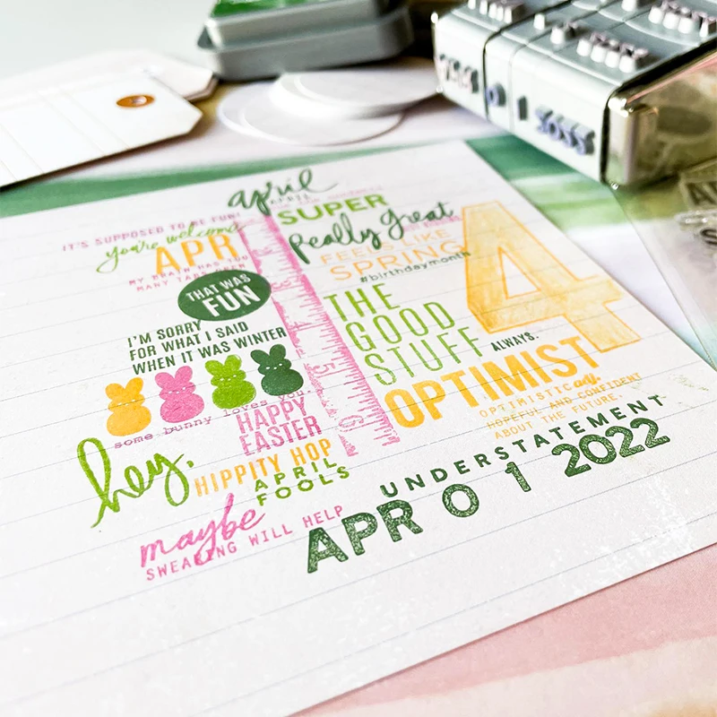 Clear Stamp Sheets for DIY Scrapbooking and Photo Albums - Letter and Number Design
