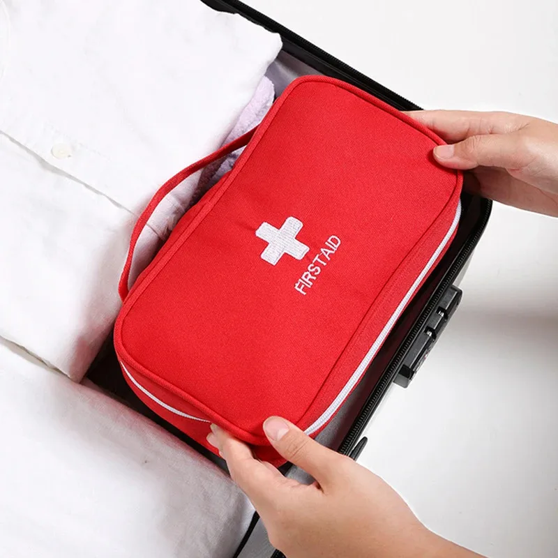 Portable medicine bag, travel first aid kit, medical outdoor pill storage suitcase