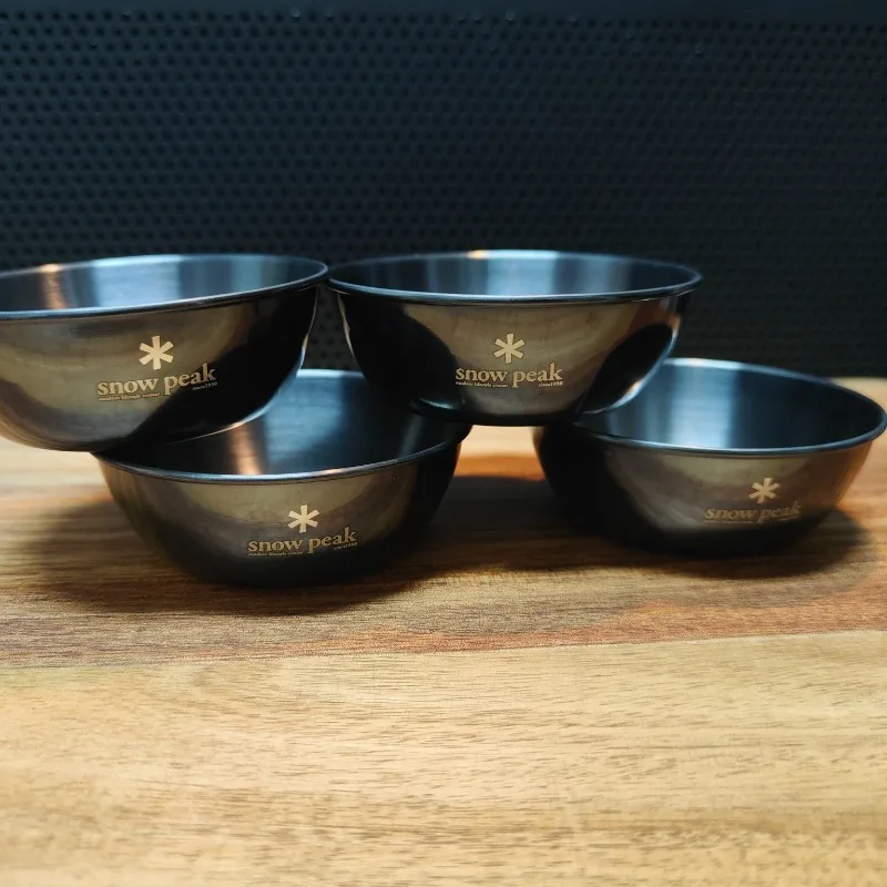 

Snow Peak Four-Piece Portable Cutlery Stainless Steel Shelad Bowl Camping Lightweight Outdoor Camping Small Bowl