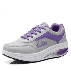 Women's Fashion High-Quality Platform Sneakers - Plus Size Flats Shoes - 35 (8391Purple)