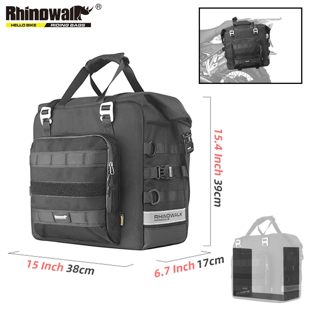 

Rhinowalk Motorcycle Side Bag 25L-32L Motor Quick Release Saddle Pannier Bag 3D Solid Luggage With Waterproof Inner Bag 1 Piece